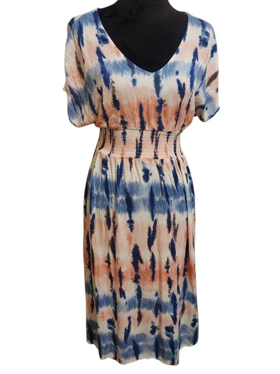 BeBop Dresses & Skirts - Bebop Short Sleeve Pink and Blue Tie Dye Dress Size M